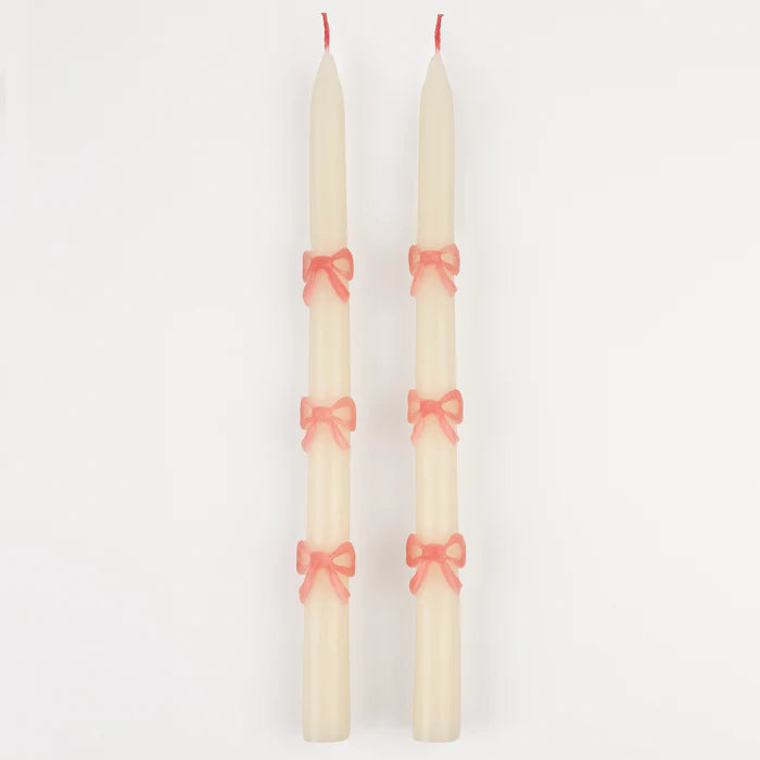 Pink Bow Taper Candles, 2 pc Set - Thumbnail 3
