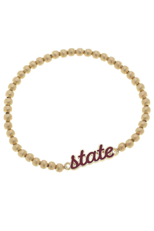 Mississippi State Bulldogs Enamel Script Stretch Bracelet