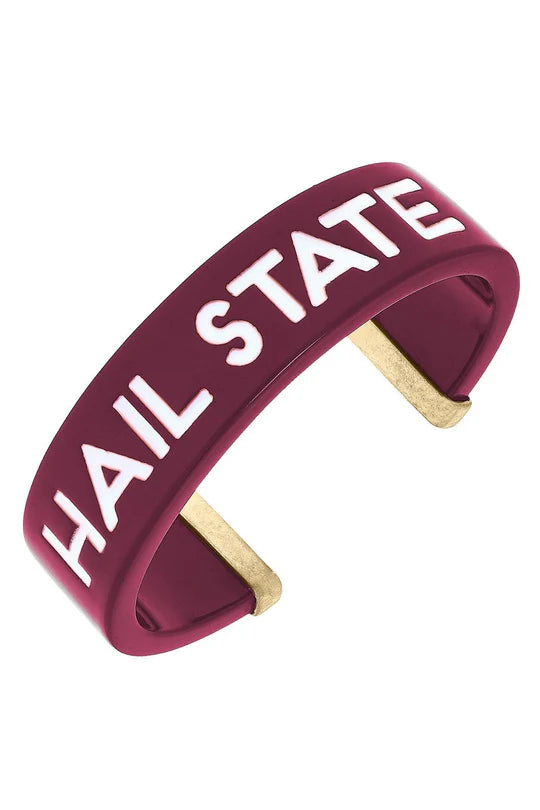 Mississippi State Bulldogs Resin Cuff Bracelet in Maroon