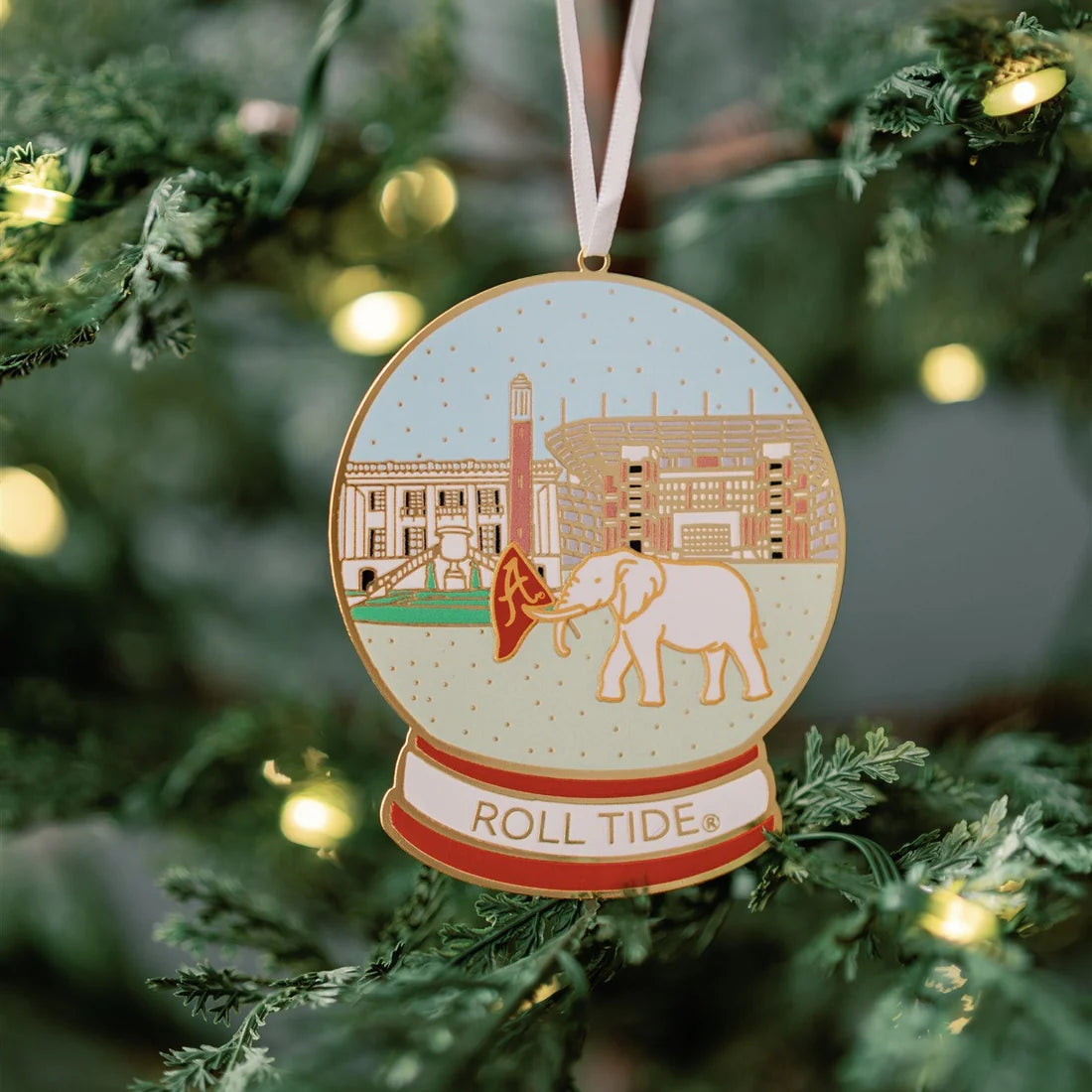 Enamel University of Alabama Snow Globe Ornament