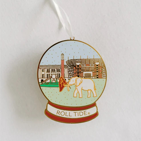 Enamel University of Alabama Snow Globe Ornament
