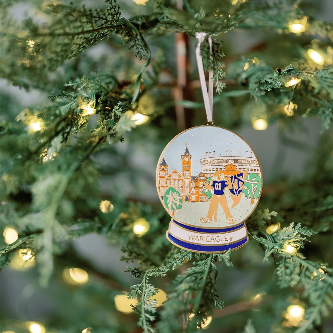 Enamel Auburn University Snow Globe Ornament