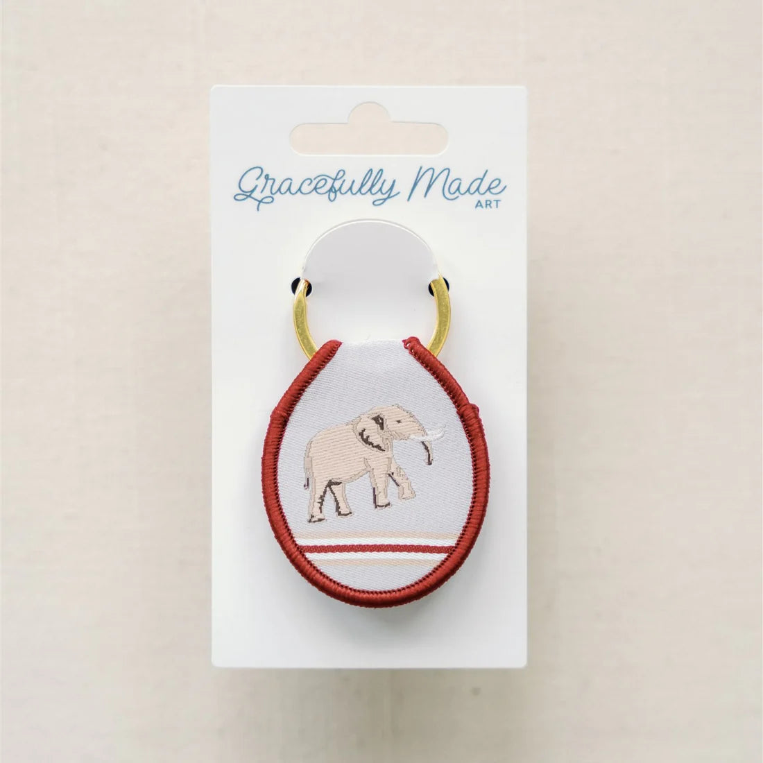 University of Alabama Elephant Embroidered Keychain