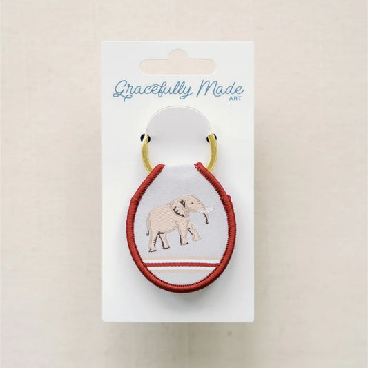 University of Alabama Elephant Embroidered Keychain