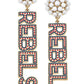Ole Miss Rebels Pearl Cluster Dotted Enamel Drop Earrings