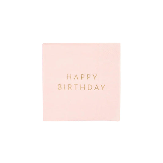 Petal Pink "Happy Birthday" Cocktail Napkins