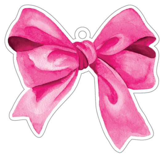 Pink Bow Die Cut Gift Tags