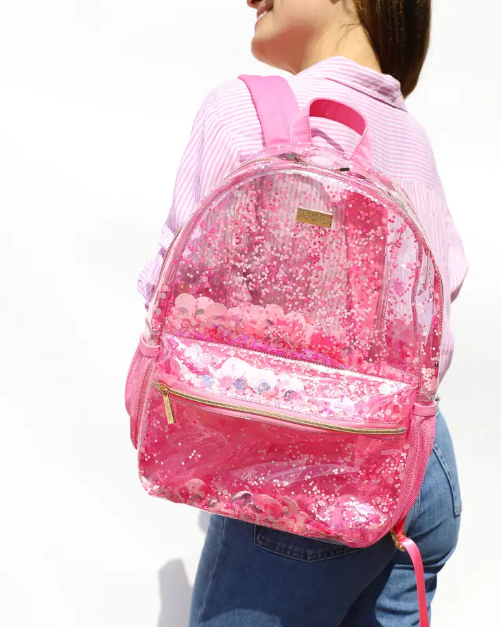 Pink Party Confetti Backpack: Large