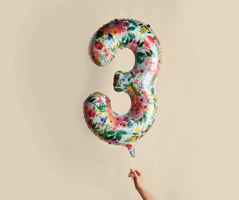 Garden Party Numbered Foil Balloon: 3