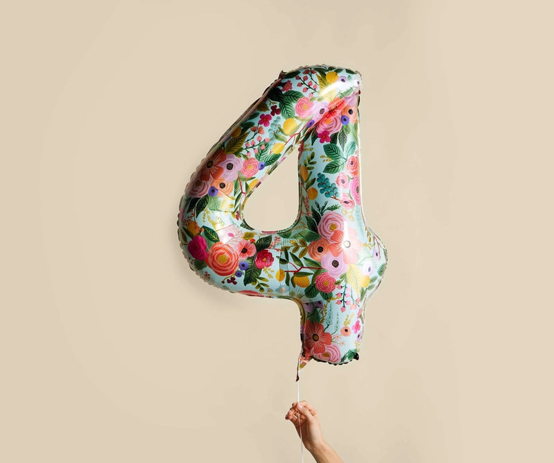 Garden Party Numbered Foil Balloon: 4