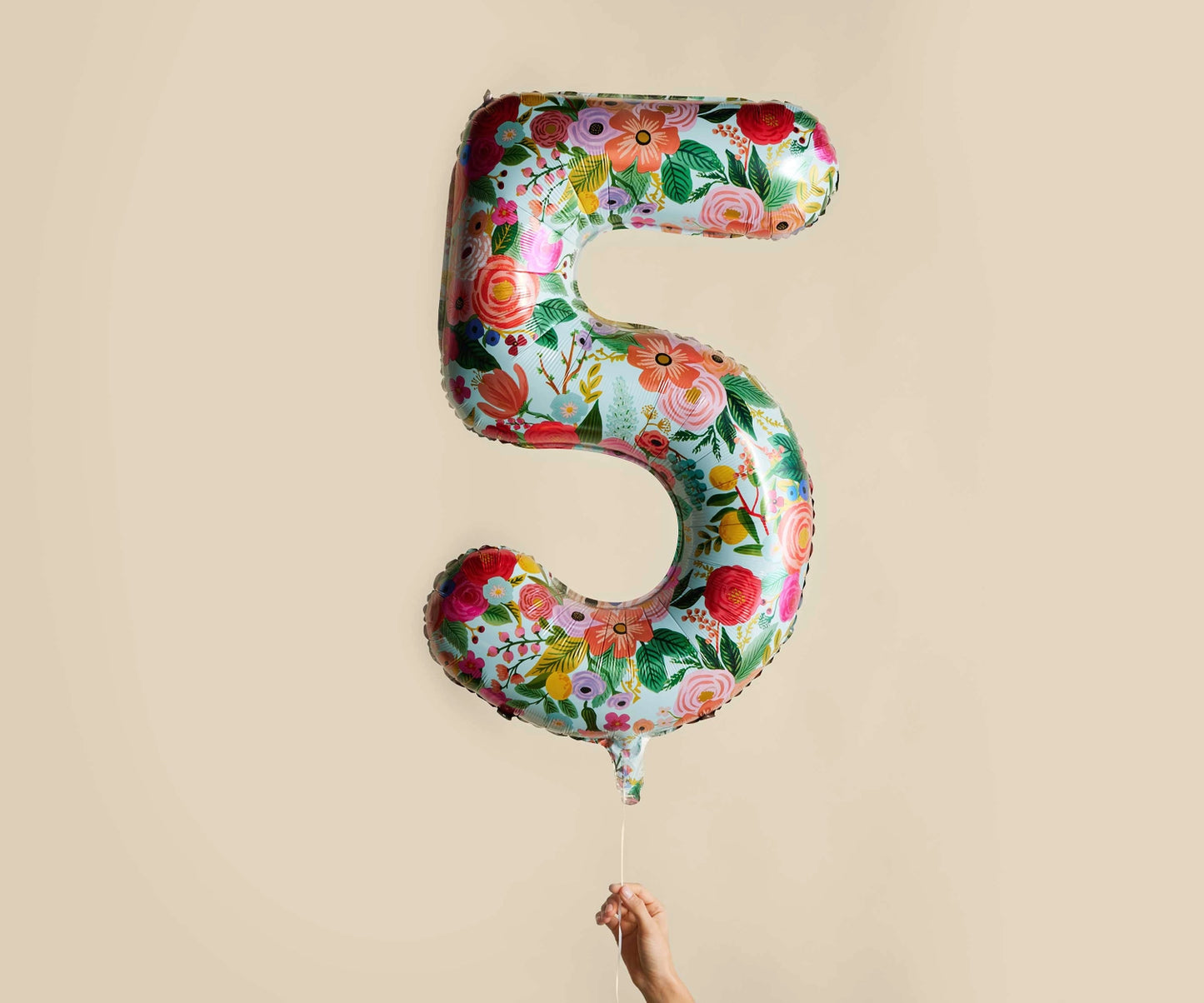 Garden Party Numbered Foil Balloon: 5