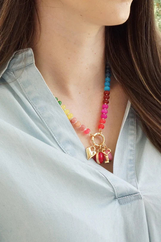 Puffy Heart Charm in Shiny Gold