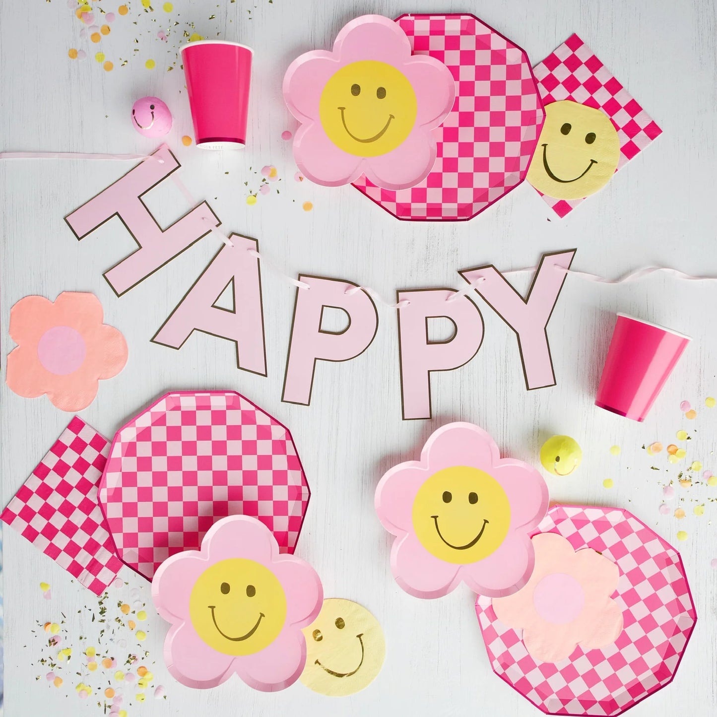 Pastel Pink Happy Birthday Signature Banner