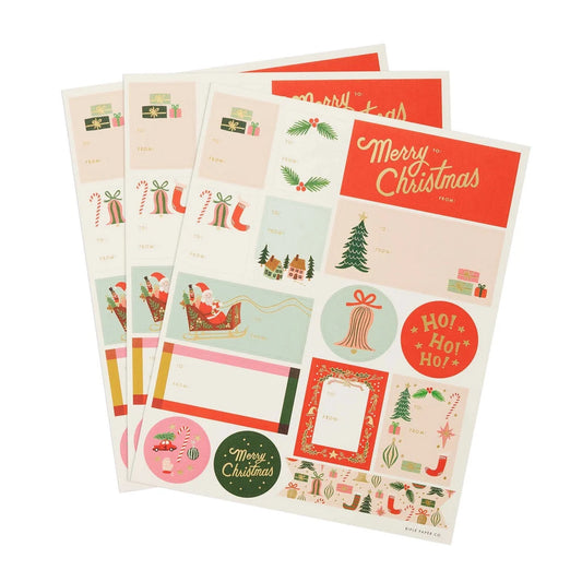 Pack of 3 Deck the Halls Stickers & Labels