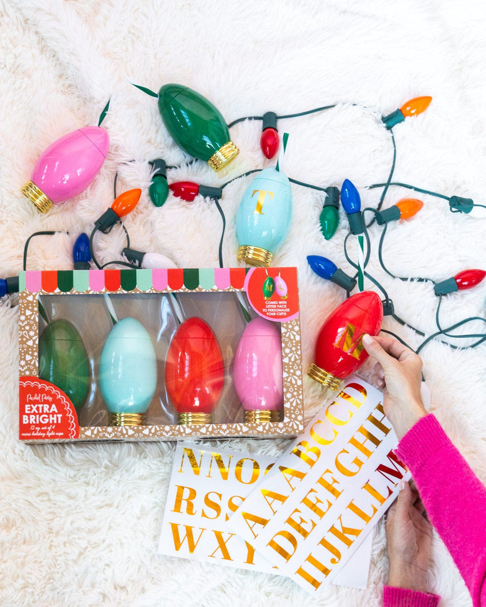 Customizable Holiday Christmas Light Sippers (set of 4)
