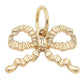 Ruffled Bow Charm in Shiny Gold