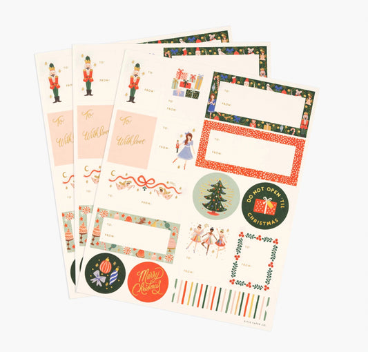 Pack of 3 Nutcracker Stickers & Labels