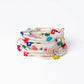Sage Multi-Color Flower Beaded 10-Strand Stretch Bracelet