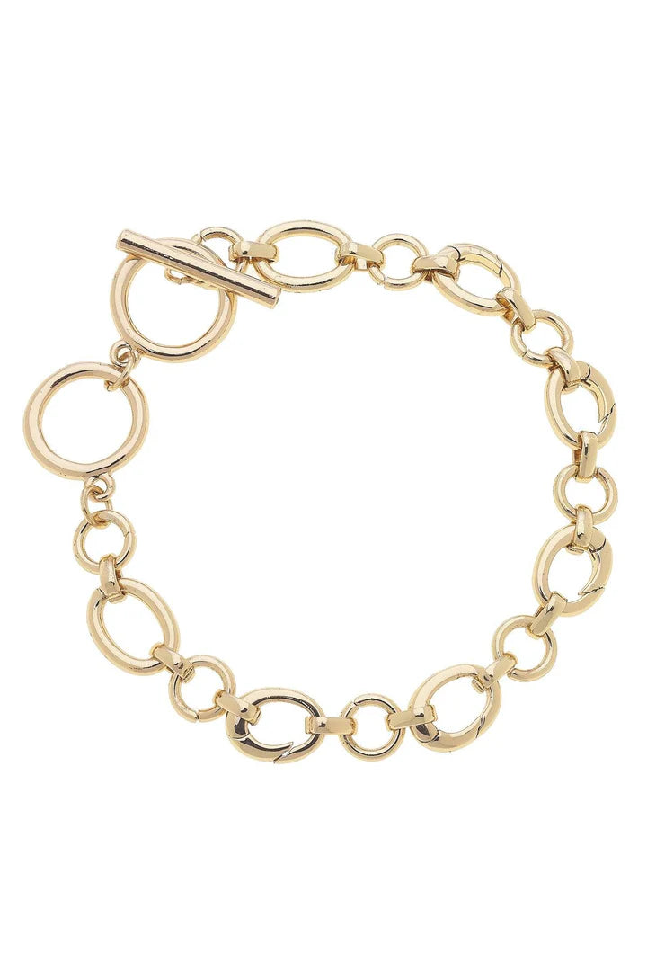 Sasha Charm Collector Toggle Charm Bracelet Base in Shiny Gold