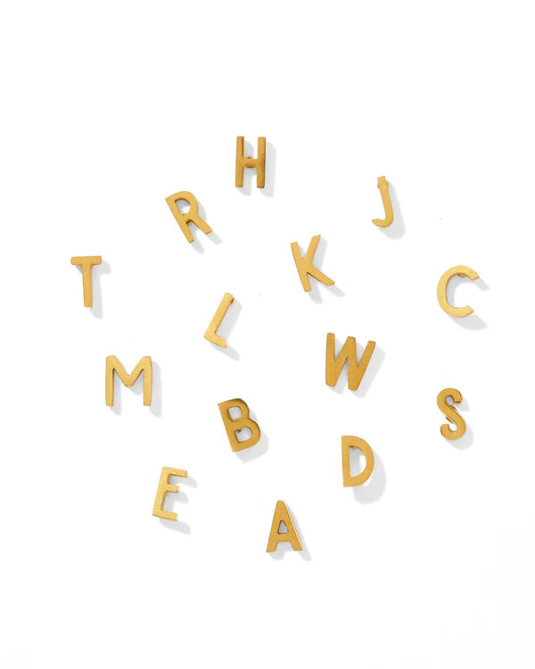 Gold Initial H Screwback Stud Earrings