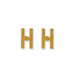 Gold Initial H Screwback Stud Earrings