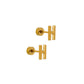 Gold Initial H Screwback Stud Earrings