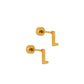 Gold Initial L Screwback Stud Earrings