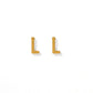 Gold Initial L Screwback Stud Earrings