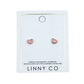 Nora Heart Pink Screwback Stud Earrings
