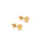 Gold Paw Print Screwback Stud Earrings