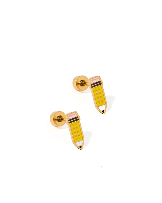 Pencil Screwback Stud Earrings