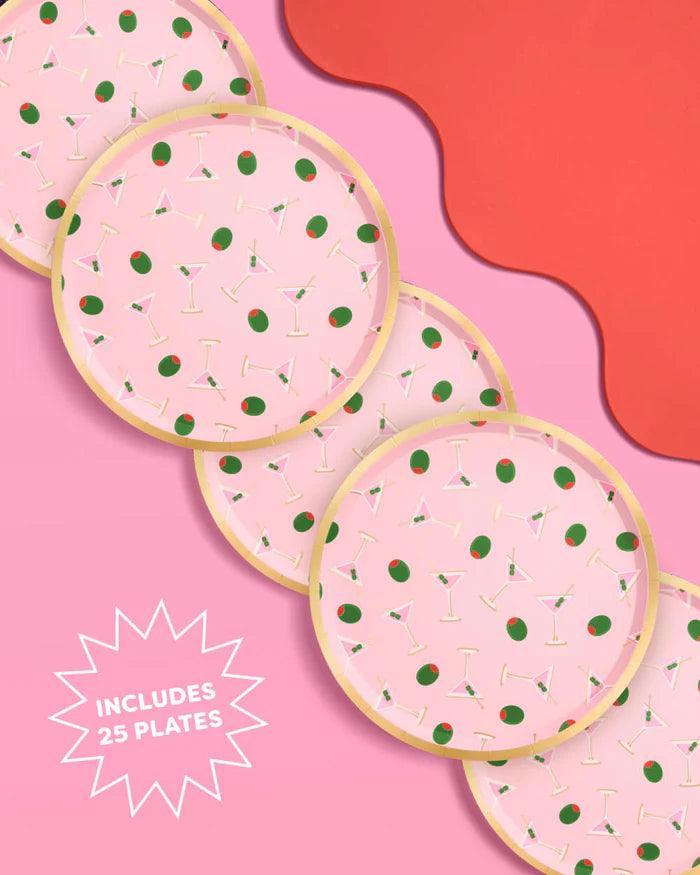 Martini Plates with Gold Rim