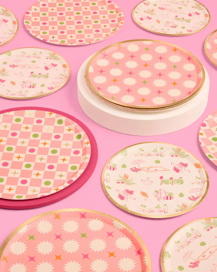 Palm Royale Plates Set (Double Pack of Two Sizes)