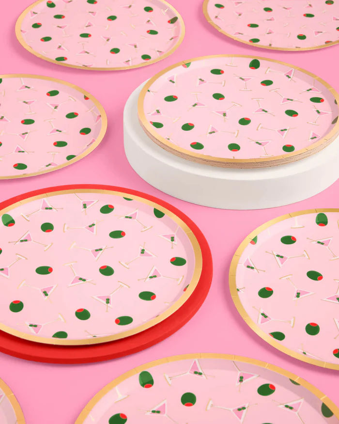 Martini Plates with Gold Rim