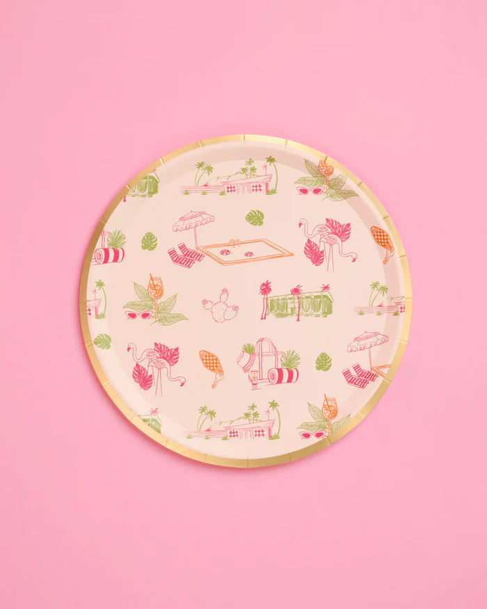 Palm Royale Plates Set (Double Pack of Two Sizes)