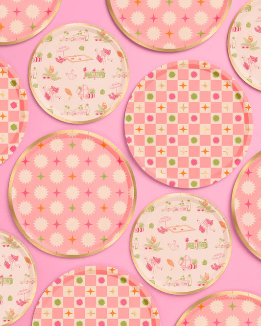 Palm Royale Plates Set (Double Pack of Two Sizes)