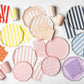 Sweet Peach Signature Cabana Stripe Dinner Plates