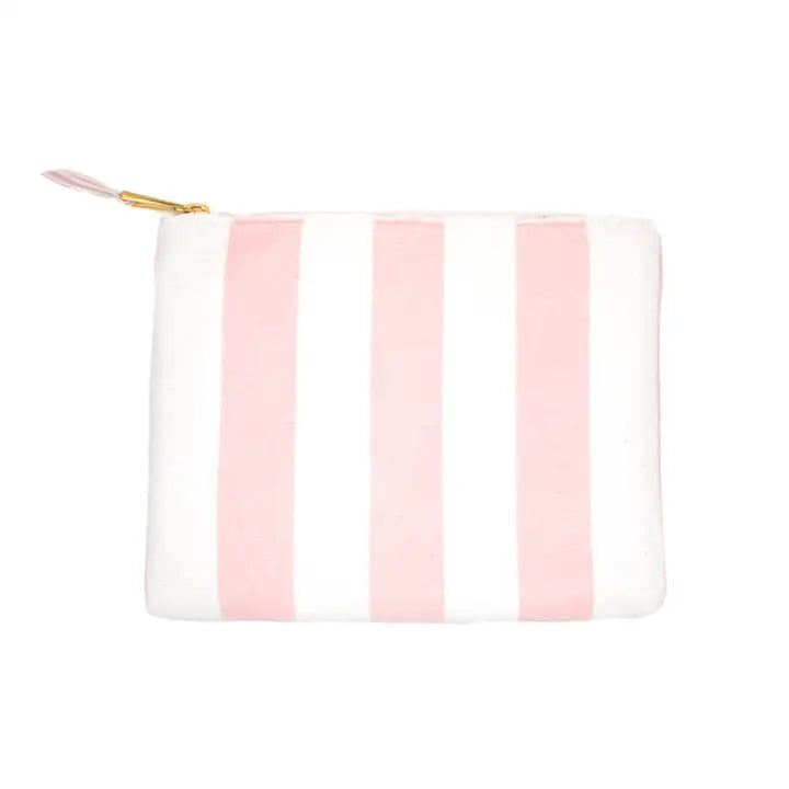 Small Pink Stripe Terry Cloth Pouch