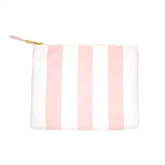 Small Pink Stripe Terry Cloth Pouch