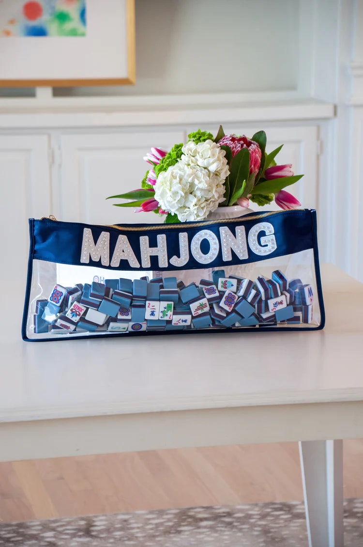 Navy Southern Pearl "Mahjong" Bag