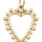 Studded Open Heart Charm in Shiny Gold
