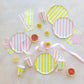 Soleil Yellow Cabana Signature Stripe Plates
