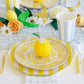 Soleil Yellow Cabana Signature Stripe Plates