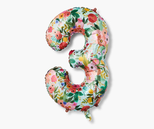 Garden Party Numbered Foil Balloon: 3