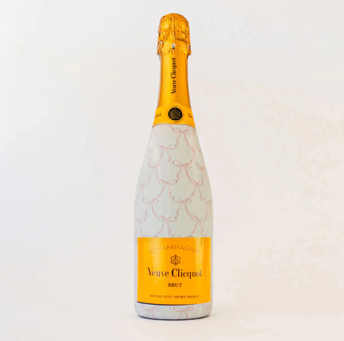 Beau Bottles Grandmillienial Pink Bows Bottle Wrap (Veuve Edition)