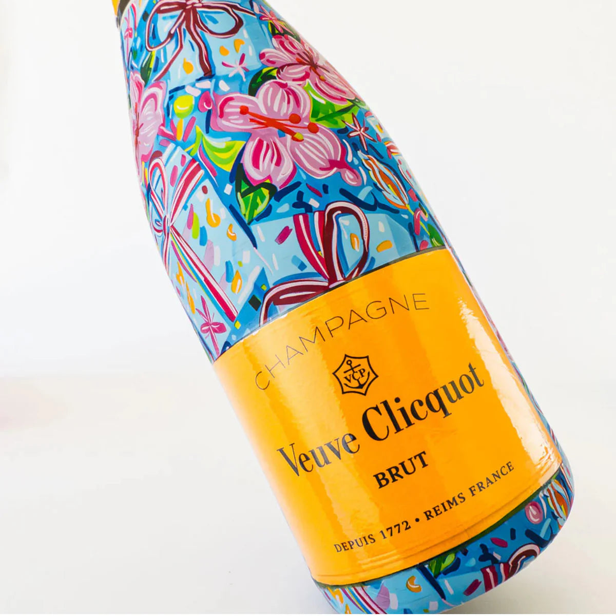 Beau Bottles Preppy Happy Birthday Brushed Presents Bottle Wrap (Veuve Edition)