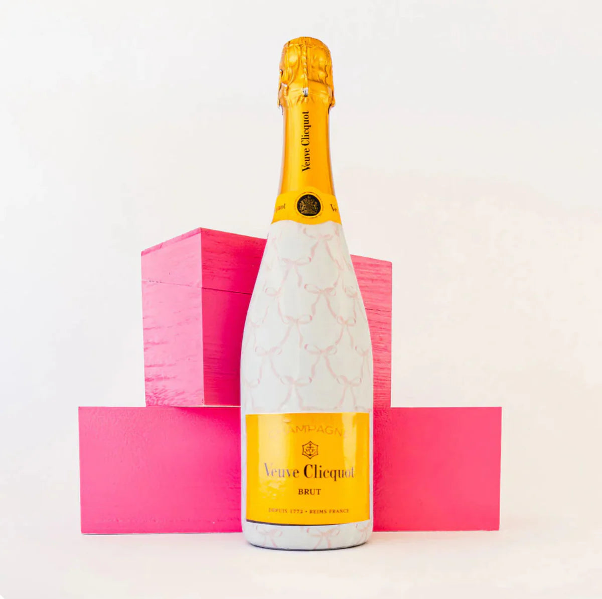Beau Bottles Grandmillienial Pink Bows Bottle Wrap (Veuve Edition)
