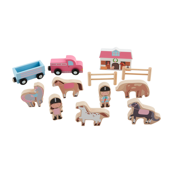 Horse Stable Wooden Toy Set