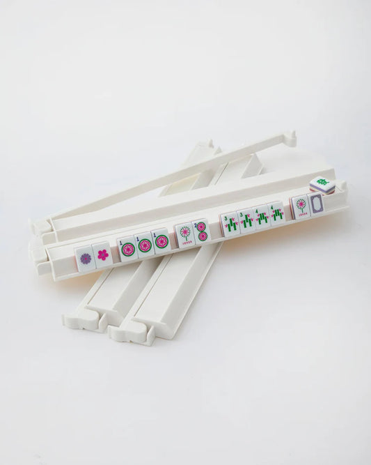 White Acrylic Mahjong Rack and Pusher Set