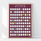100 Wines Bucket List Scratch-Off Poster
